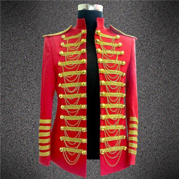 Fashion Royal Costumes for Men DJ Show Stage Performance Wear Clubwear Best Singer Clothing Tassel Decoration DH-028