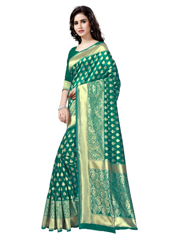 Generic Women's Banarasi Cotton Silk Sarees Saree