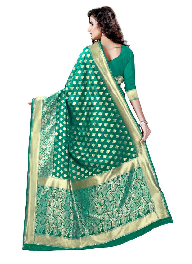 Generic Women's Banarasi Cotton Silk Sarees Saree