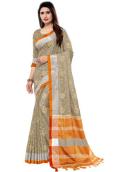 Generic Women's Blended Cotton Linen  Saree