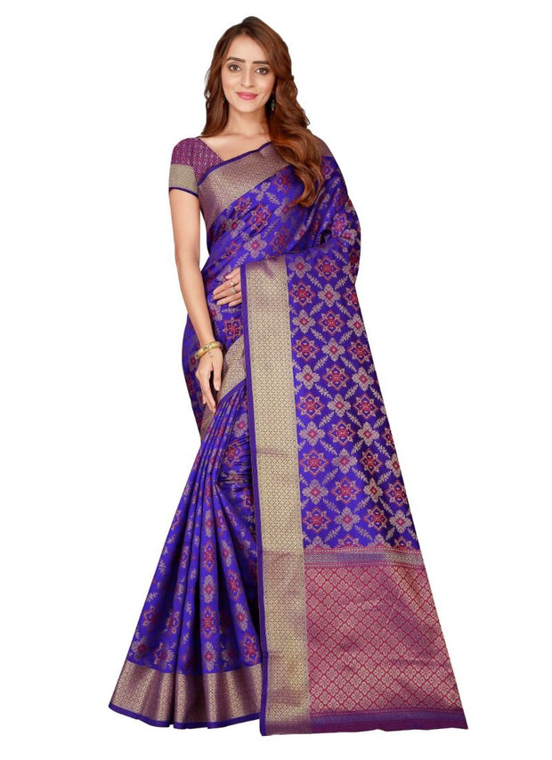 Generic Women's Kanjivaram Silk Saree with Blouse