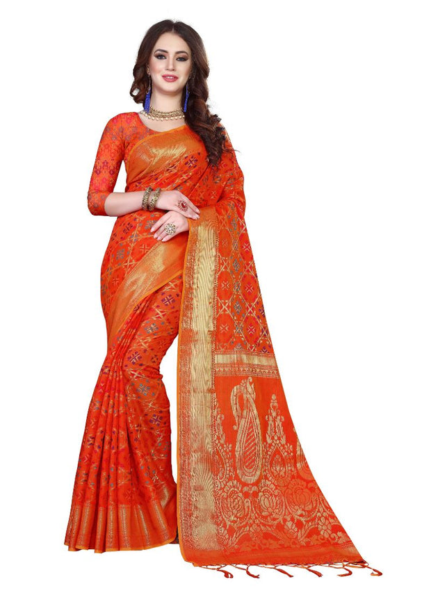 Generic Women's Kanjivaram Silk Saree with Blouse