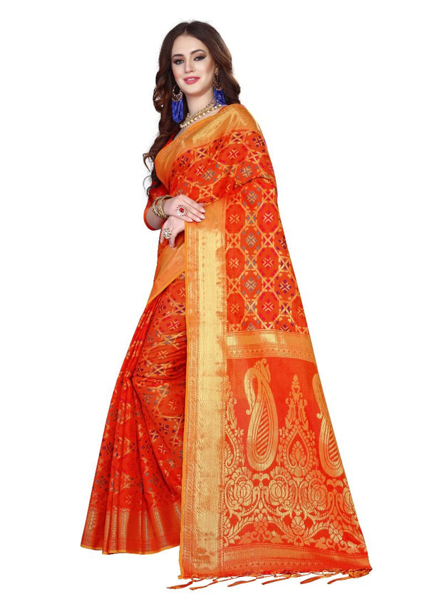 Generic Women's Kanjivaram Silk Saree with Blouse