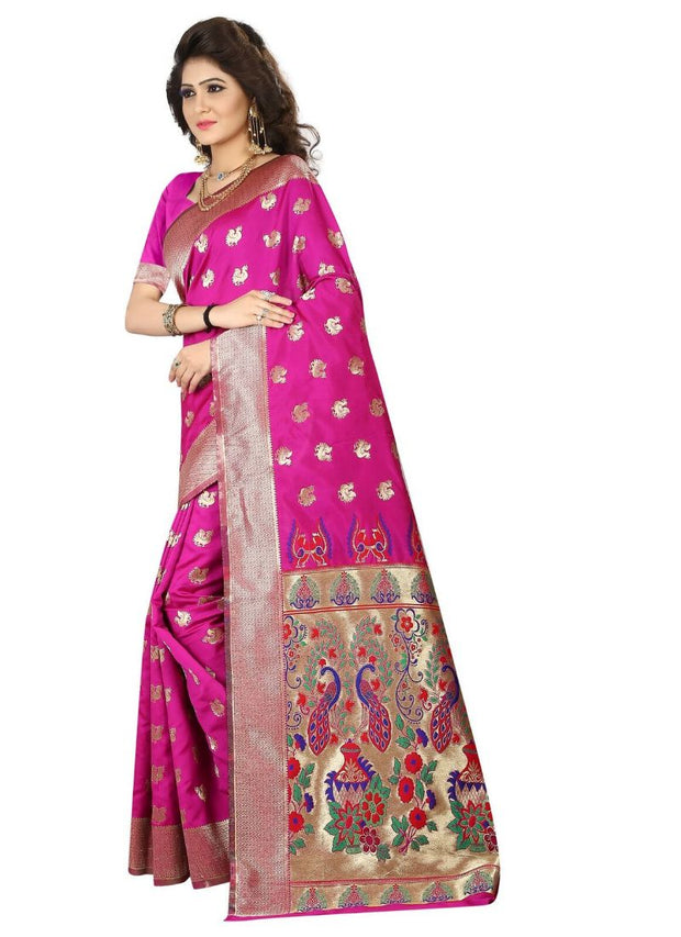 Generic Women's Jacquard Art silk Saree with