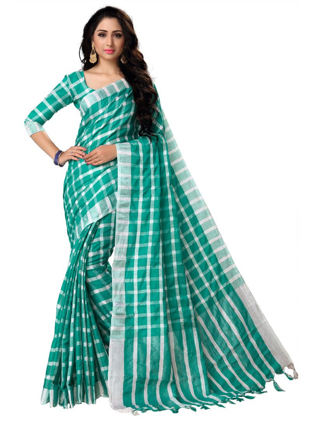 Generic Women's Blended Cotton Linen  Saree