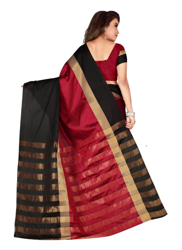 Generic Women's Cotton Saree with Blouse (Multi,