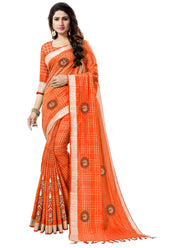 Generic Women's Blended Cotton Linen  Saree