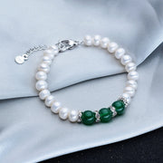 Agate Pearl Necklace Bracelet Ear Stud Set