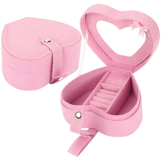 Portable Heart-Shaped Jewelry Storage Birthday Gift Jewelry Box