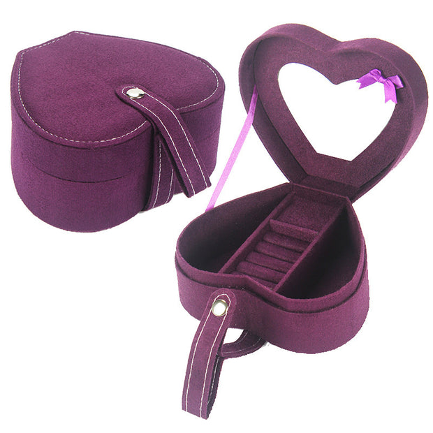 Portable Heart-Shaped Jewelry Storage Birthday Gift Jewelry Box