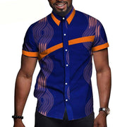 African Men Clothing Printed Short Sleeve Top T Shirt