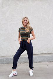 DT Shelby Tie-ankle pants in Navy